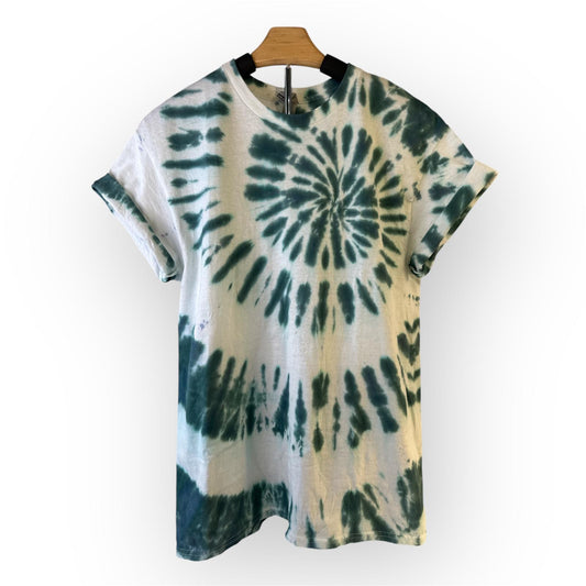 Tie-Dye T-shirt Classic Spiral White and Green