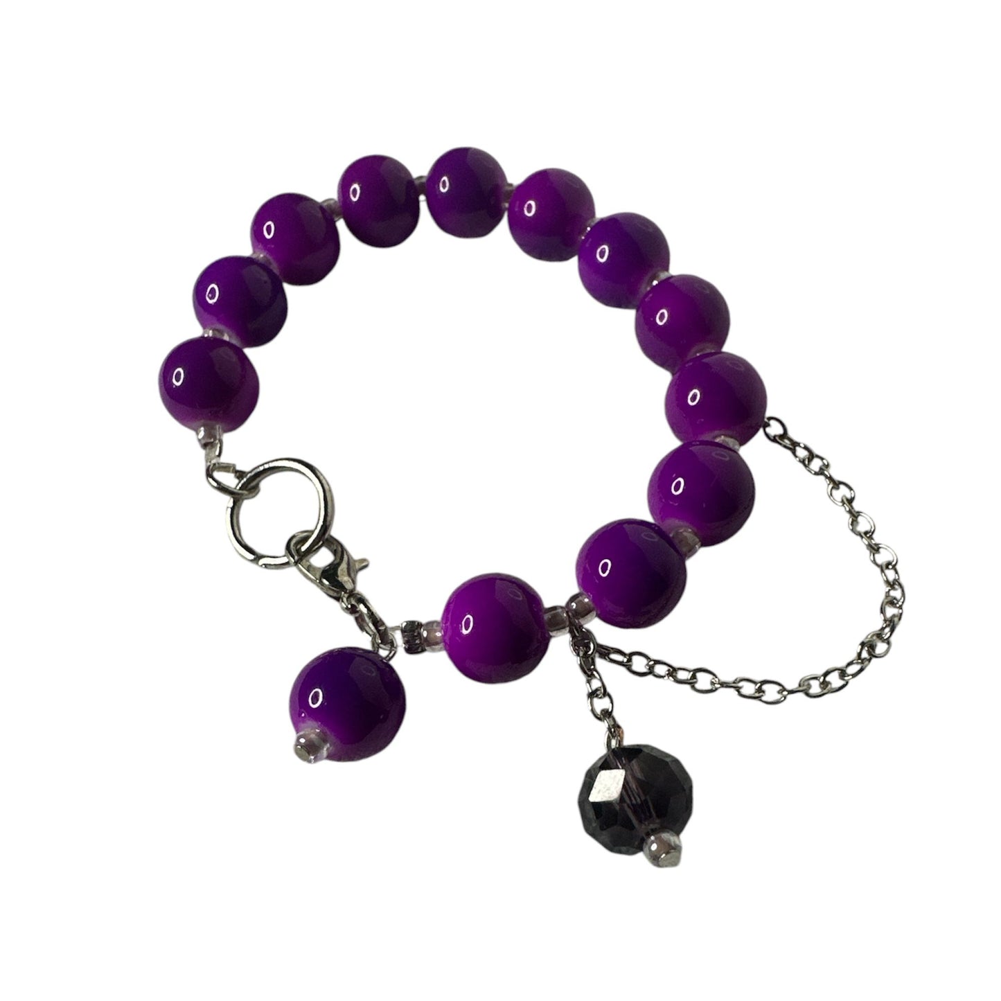 Glass Bead Bracelet Purple