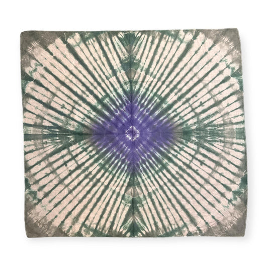 Tie-Dye Bandana Purple Green and Grey Diamond