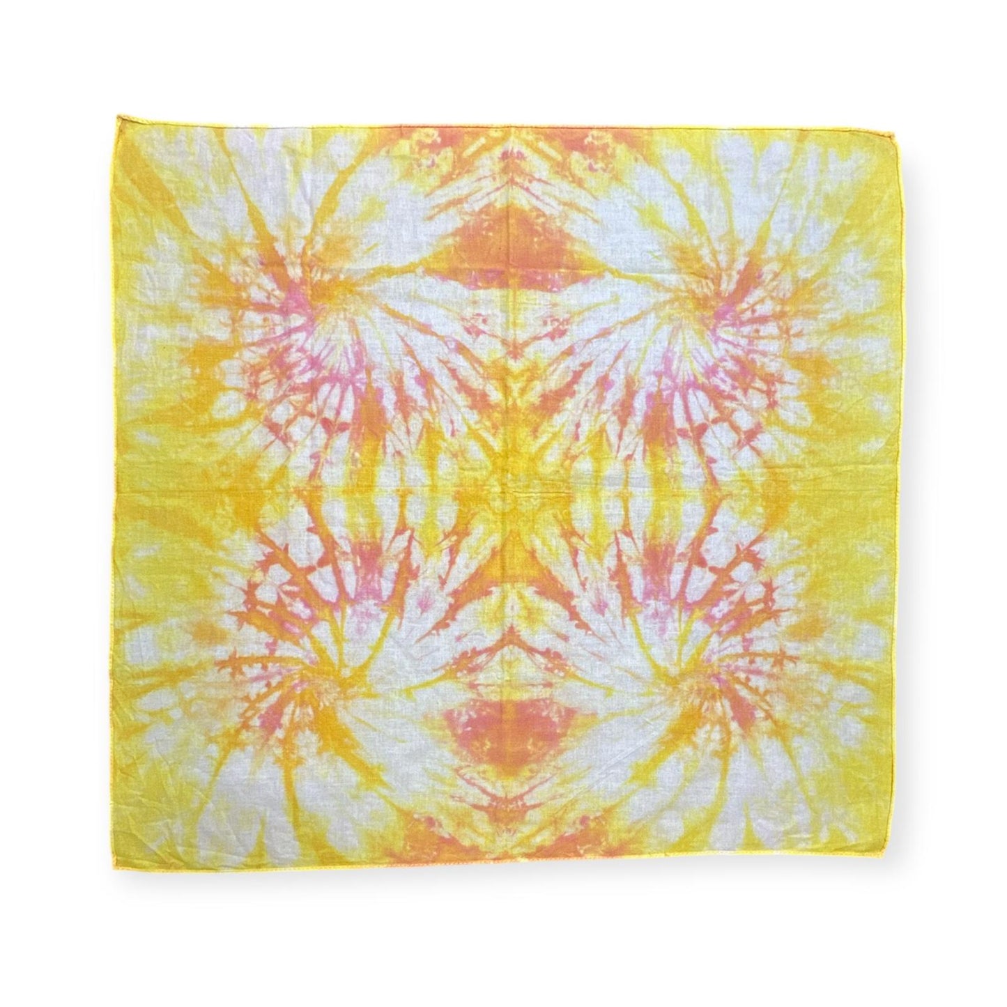 Tie-Dye Bandana Yellow and Orange Spiral