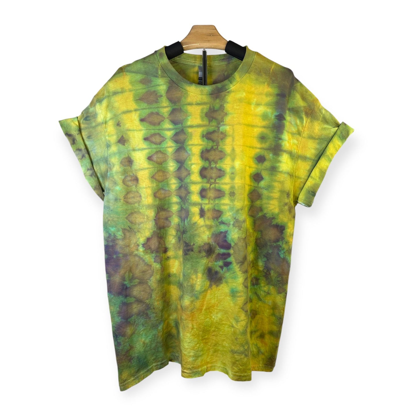 Tie-Dye T-shirt Down yellow Blue and Green