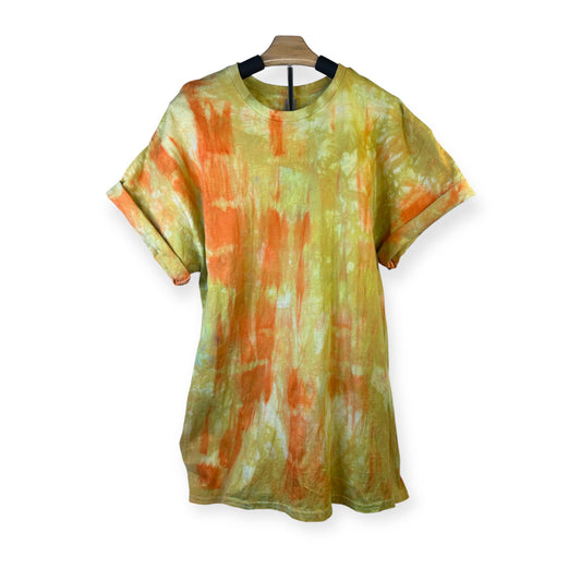 Tie-Dye T-Shirt Orange Dipped in Yellow